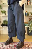 Bennie Quirky Barrel Pant Navy Pin Stripe